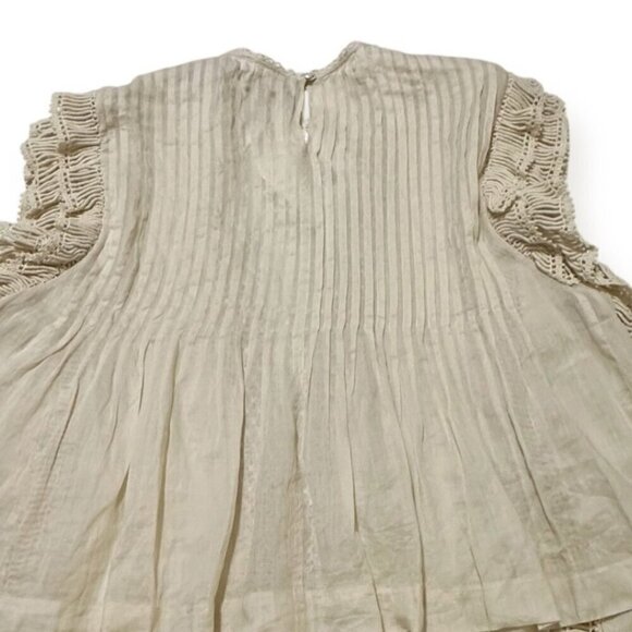 Isabel Marant Roya Sleeveless Lattice-Lace Neck Blouse, Size  FR 44/US 12 - Picture 8 of 13